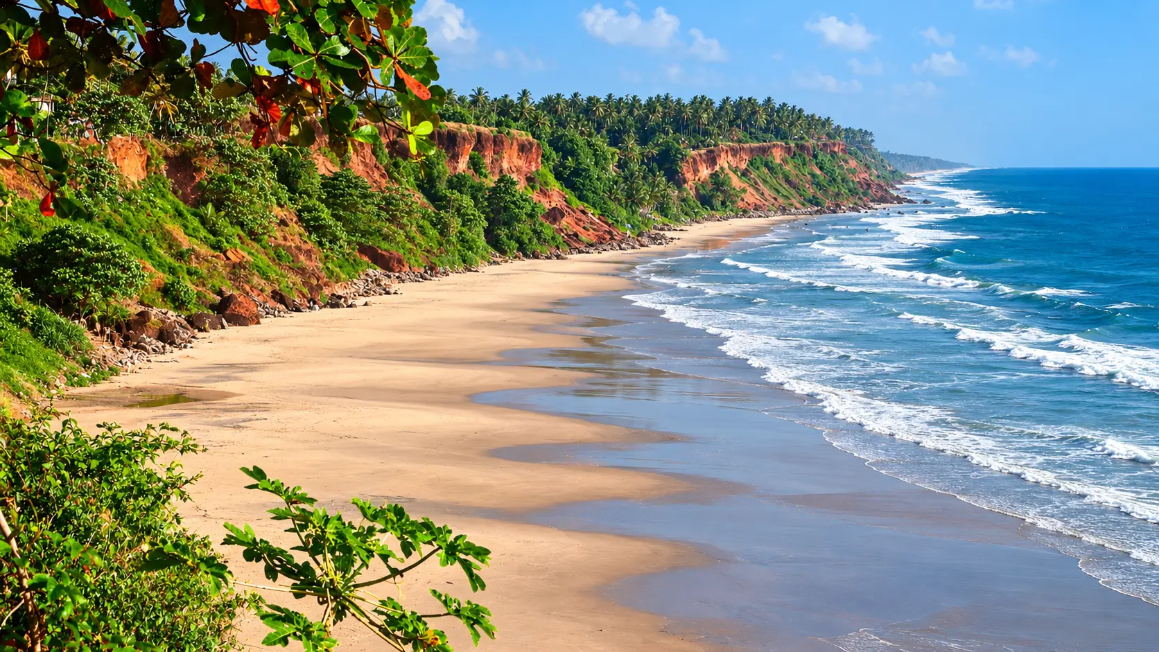 Varkala Cliff and Papanasam Beach